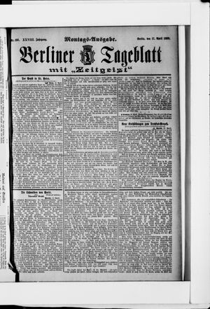 Berliner Tageblatt und Handels-Zeitung vom 17.04.1899