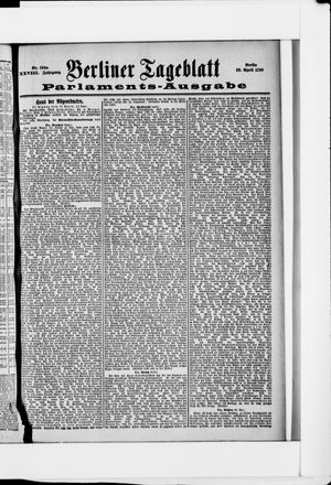 Berliner Tageblatt und Handels-Zeitung vom 18.04.1899