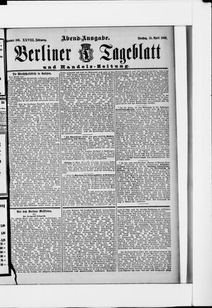 Berliner Tageblatt und Handels-Zeitung on Apr 18, 1899