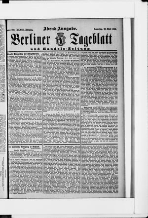 Berliner Tageblatt und Handels-Zeitung vom 20.04.1899