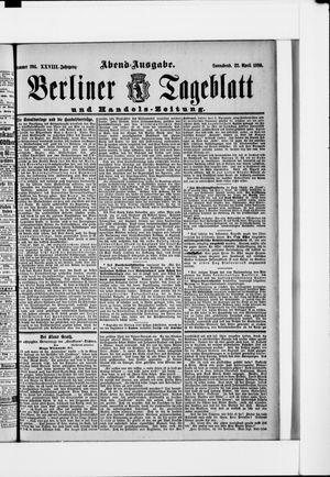 Berliner Tageblatt und Handels-Zeitung vom 22.04.1899