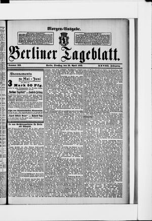 Berliner Tageblatt und Handels-Zeitung on Apr 25, 1899