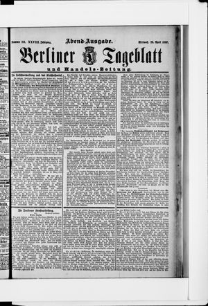 Berliner Tageblatt und Handels-Zeitung vom 26.04.1899