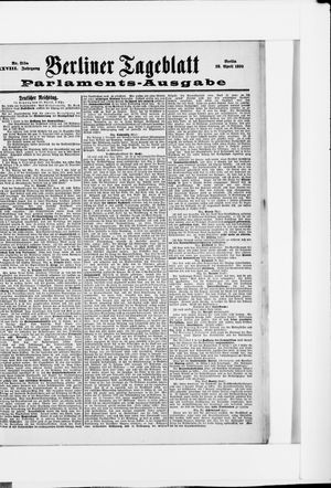 Berliner Tageblatt und Handels-Zeitung on Apr 28, 1899