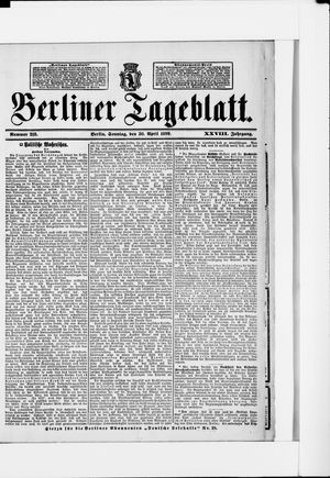 Berliner Tageblatt und Handels-Zeitung vom 30.04.1899