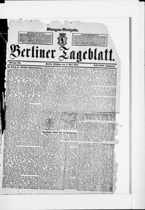 Berliner Tageblatt und Handels-Zeitung on May 2, 1899