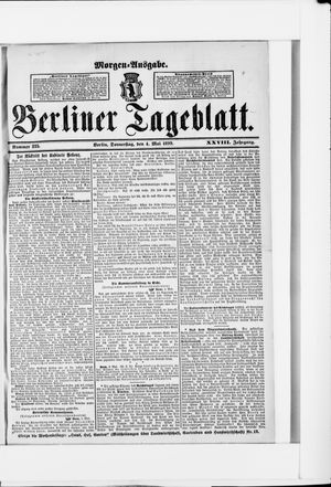 Berliner Tageblatt und Handels-Zeitung vom 04.05.1899