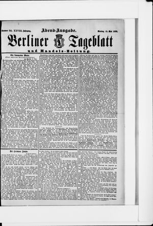 Berliner Tageblatt und Handels-Zeitung vom 15.05.1899