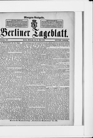 Berliner Tageblatt und Handels-Zeitung vom 17.05.1899