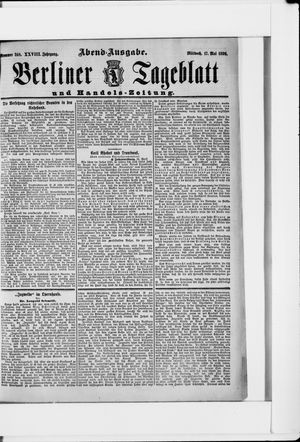 Berliner Tageblatt und Handels-Zeitung vom 17.05.1899