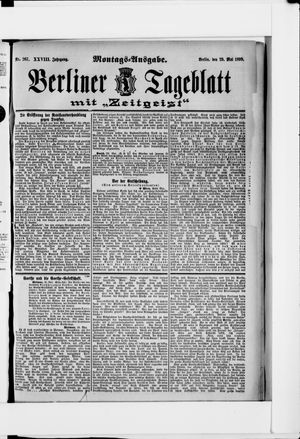 Berliner Tageblatt und Handels-Zeitung vom 29.05.1899
