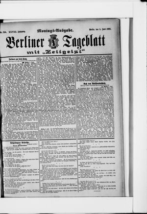 Berliner Tageblatt und Handels-Zeitung vom 05.06.1899