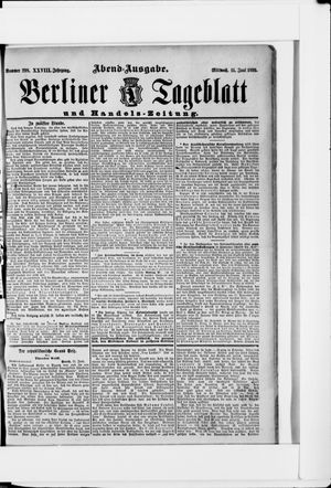 Berliner Tageblatt und Handels-Zeitung vom 14.06.1899