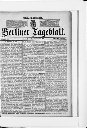 Berliner Tageblatt und Handels-Zeitung on Jun 15, 1899