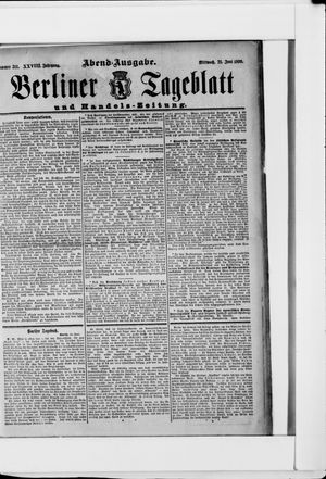 Berliner Tageblatt und Handels-Zeitung on Jun 21, 1899