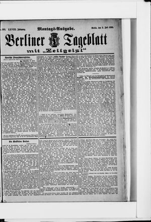 Berliner Tageblatt und Handels-Zeitung vom 03.07.1899