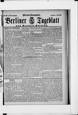 Berliner Tageblatt und Handels-Zeitung vom 06.07.1899