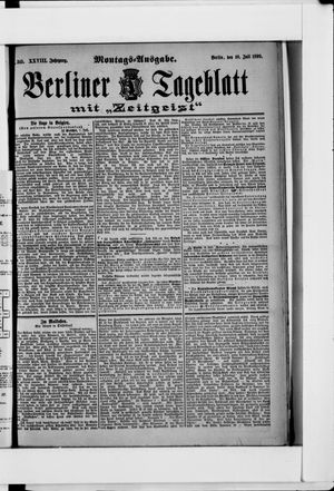 Berliner Tageblatt und Handels-Zeitung on Jul 10, 1899