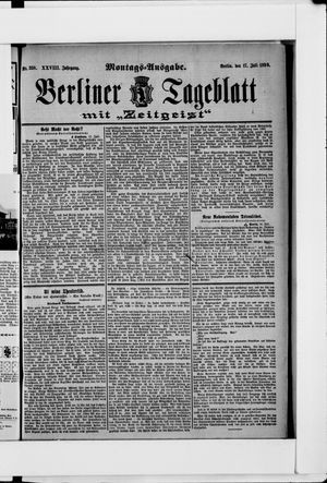 Berliner Tageblatt und Handels-Zeitung on Jul 17, 1899