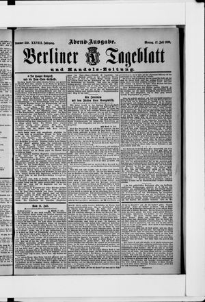 Berliner Tageblatt und Handels-Zeitung vom 17.07.1899