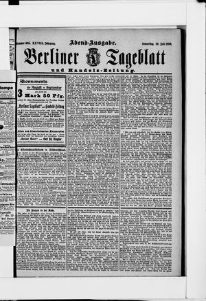 Berliner Tageblatt und Handels-Zeitung vom 20.07.1899