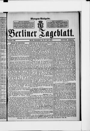 Berliner Tageblatt und Handels-Zeitung on Jul 22, 1899
