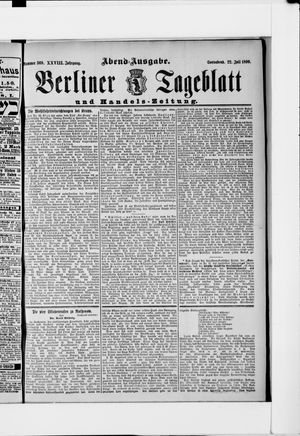 Berliner Tageblatt und Handels-Zeitung on Jul 22, 1899