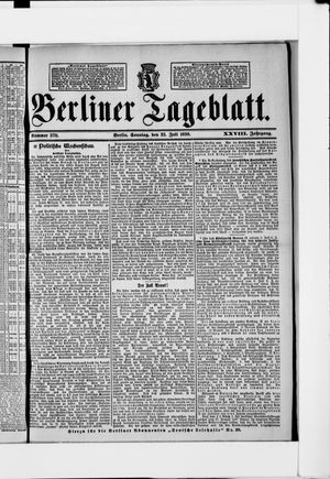 Berliner Tageblatt und Handels-Zeitung vom 23.07.1899