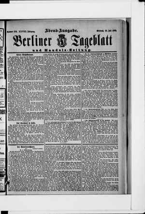 Berliner Tageblatt und Handels-Zeitung vom 26.07.1899