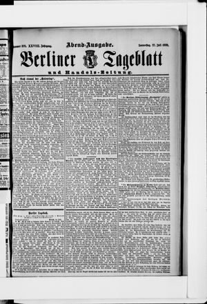 Berliner Tageblatt und Handels-Zeitung vom 27.07.1899
