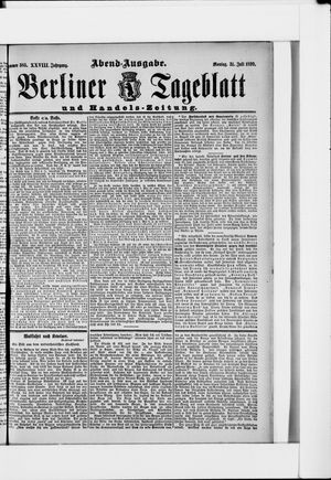 Berliner Tageblatt und Handels-Zeitung vom 31.07.1899