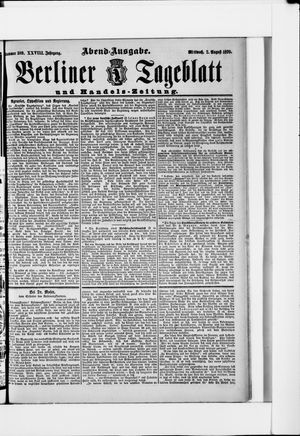 Berliner Tageblatt und Handels-Zeitung vom 02.08.1899