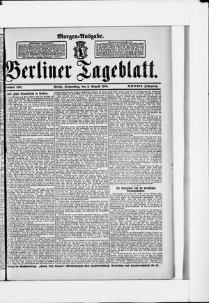Berliner Tageblatt und Handels-Zeitung vom 03.08.1899