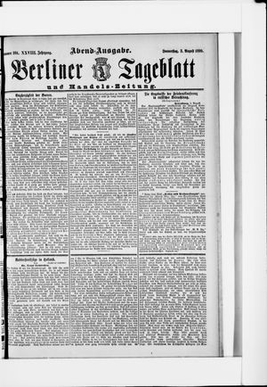 Berliner Tageblatt und Handels-Zeitung vom 03.08.1899