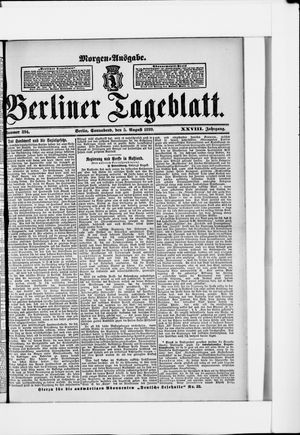 Berliner Tageblatt und Handels-Zeitung vom 05.08.1899