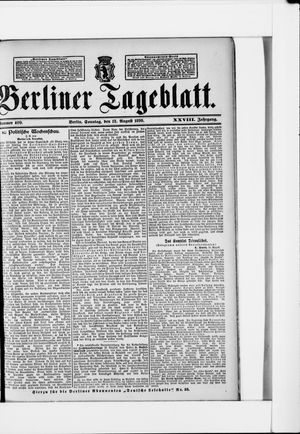 Berliner Tageblatt und Handels-Zeitung on Aug 13, 1899