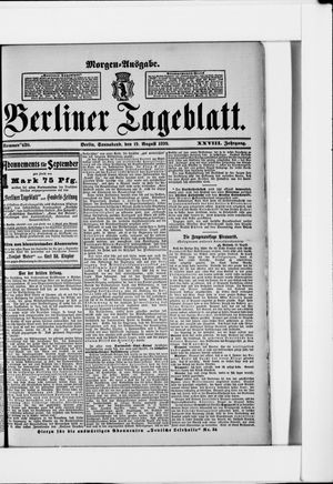 Berliner Tageblatt und Handels-Zeitung vom 19.08.1899