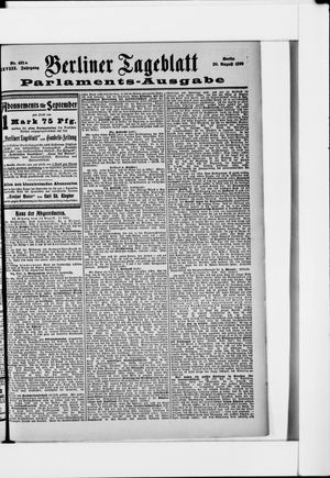 Berliner Tageblatt und Handels-Zeitung vom 20.08.1899
