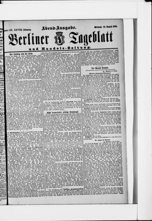 Berliner Tageblatt und Handels-Zeitung vom 23.08.1899