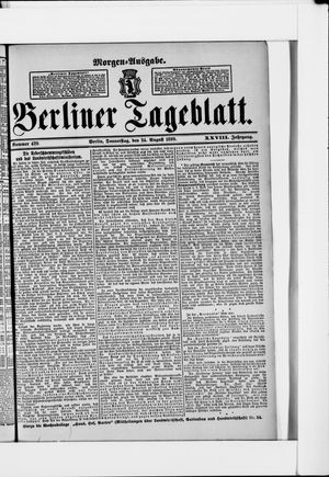 Berliner Tageblatt und Handels-Zeitung vom 24.08.1899