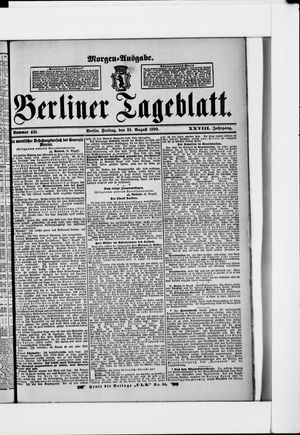 Berliner Tageblatt und Handels-Zeitung vom 25.08.1899