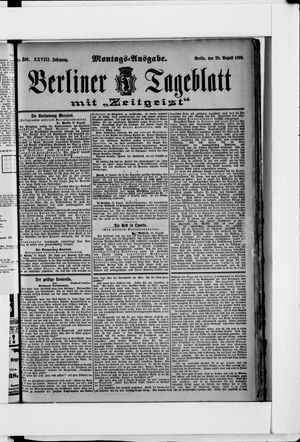 Berliner Tageblatt und Handels-Zeitung vom 28.08.1899