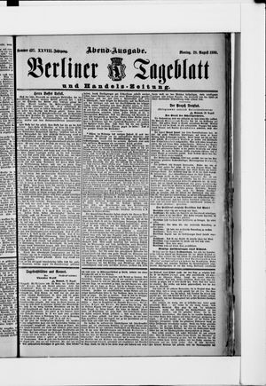 Berliner Tageblatt und Handels-Zeitung vom 28.08.1899