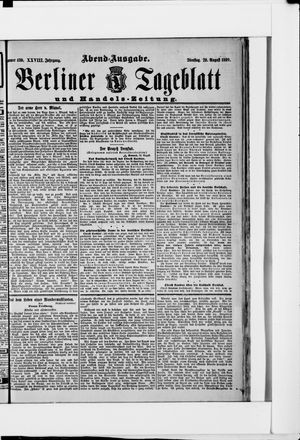 Berliner Tageblatt und Handels-Zeitung vom 29.08.1899