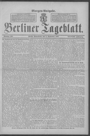 Berliner Tageblatt und Handels-Zeitung on Sep 2, 1899