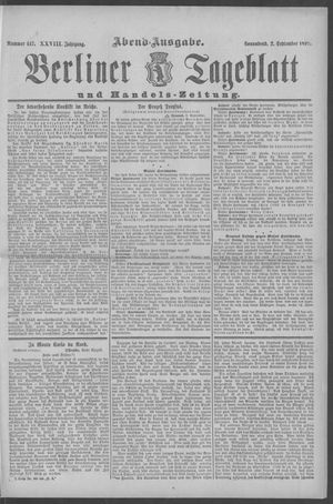 Berliner Tageblatt und Handels-Zeitung on Sep 2, 1899