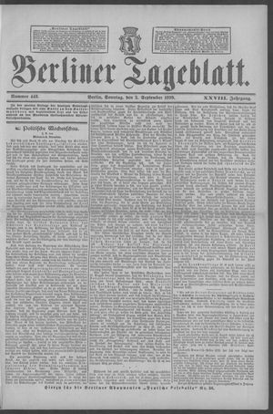 Berliner Tageblatt und Handels-Zeitung vom 03.09.1899