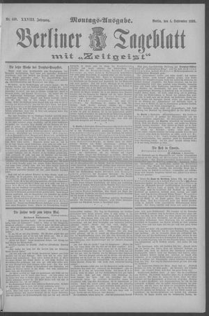 Berliner Tageblatt und Handels-Zeitung vom 04.09.1899