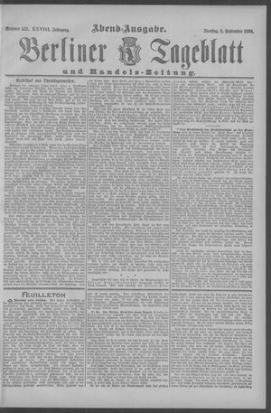 Berliner Tageblatt und Handels-Zeitung on Sep 5, 1899