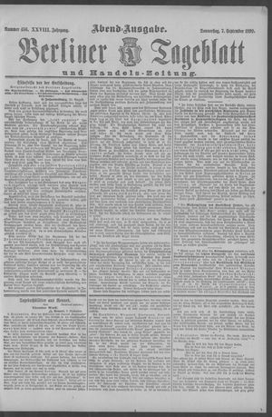 Berliner Tageblatt und Handels-Zeitung vom 07.09.1899